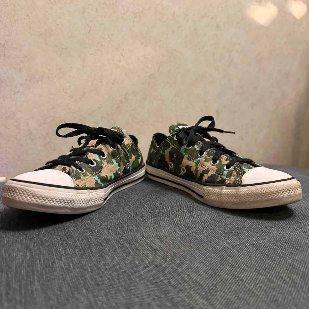 Converse Chuck Taylor All Star Digital Camo Low Top Sneakers Green Teal Tan